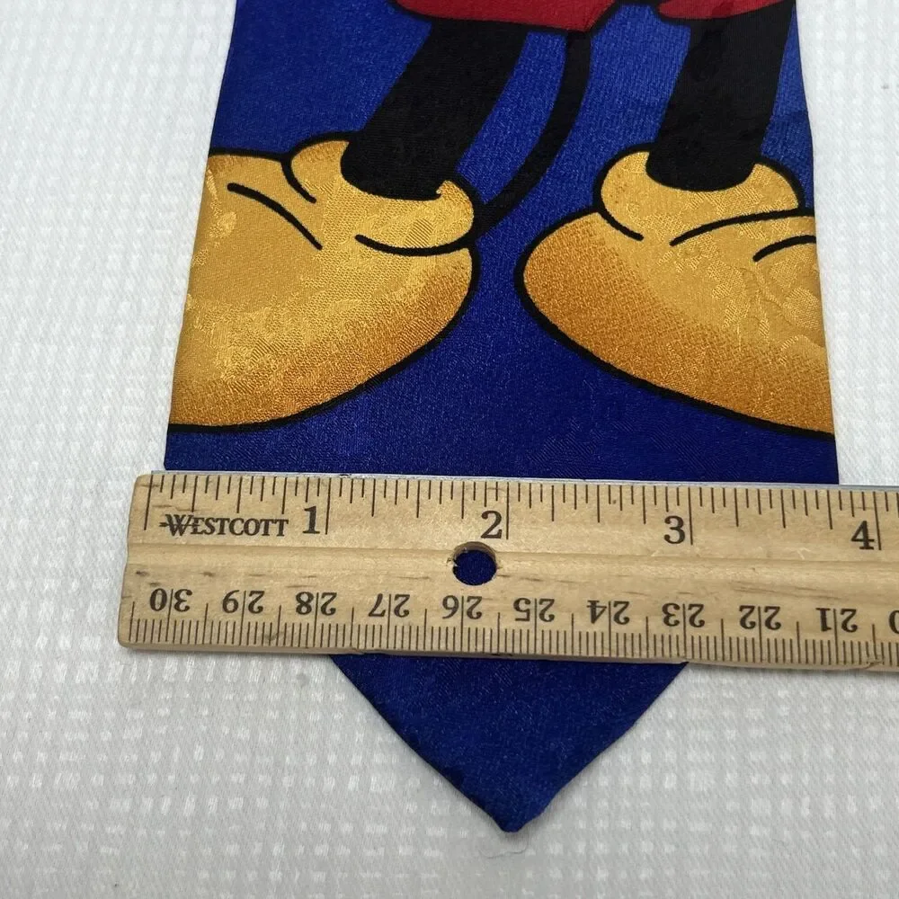 The Disney Store Mickey Mouse Blue Men's Tie 100% Silk Primary Colors 60” L